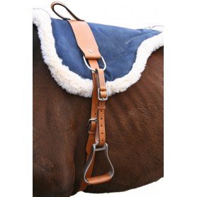 B3023 Natural Horsemanship Navy Blue Leather Bareback Pad
