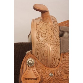 Hand Carved Western Pleasure Trail Horse Saddle 16