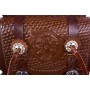 Large All Leather Hand Carved Brown Saddle Bags