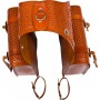 Large All Leather Hand Carved Chestnut Tan Saddle Bags