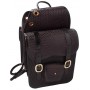 Extra Large Black All Leather Basket Weave Horse Saddle Bags