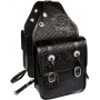 Hand Carved Large Black Leather Western Saddle Bags