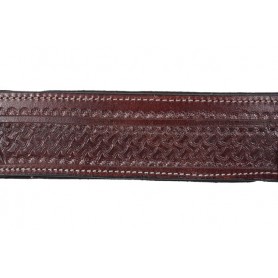 Hand Tooled Dark Brown Leather Rear Back Cinch