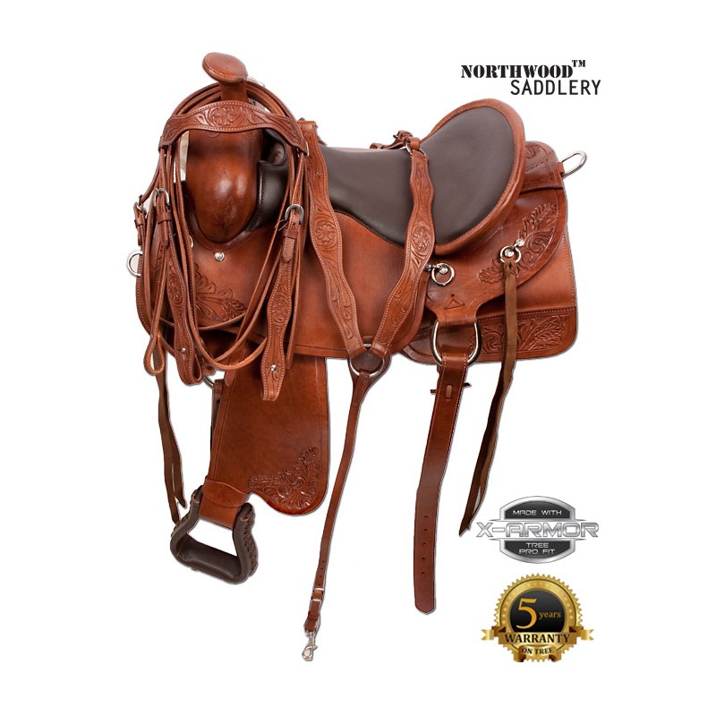 Brown Light Weight Comfortable Western Leather Saddle 16