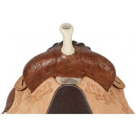 Brown Rough Out Barrel Racing Ostrich Seat Saddle 15