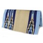 Light Blue And Tan Premium Wool Saddle Blanket