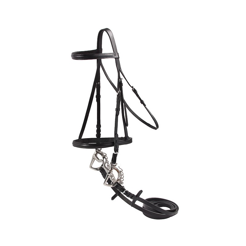 Black All Purpose Leather English Horse Bridle Reins Set