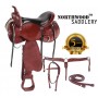 Western Pleasure Trail Seat Horse Leather Saddle 18