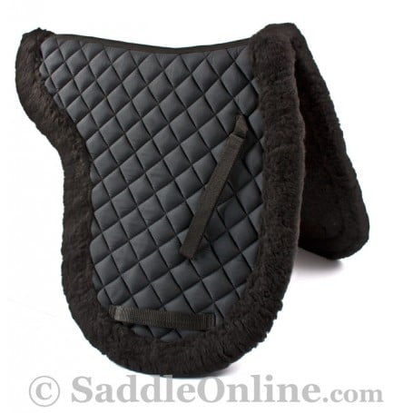 Premium Black All Purpose Shaped English Fleece Horse Saddle Pad
