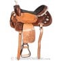 Crystal Hand Tooled Western Leather Horse Barrel Saddle