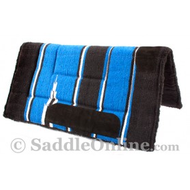 Black Blue Navajo Acrylic Fleece Western Horse Saddle Pad 32x32