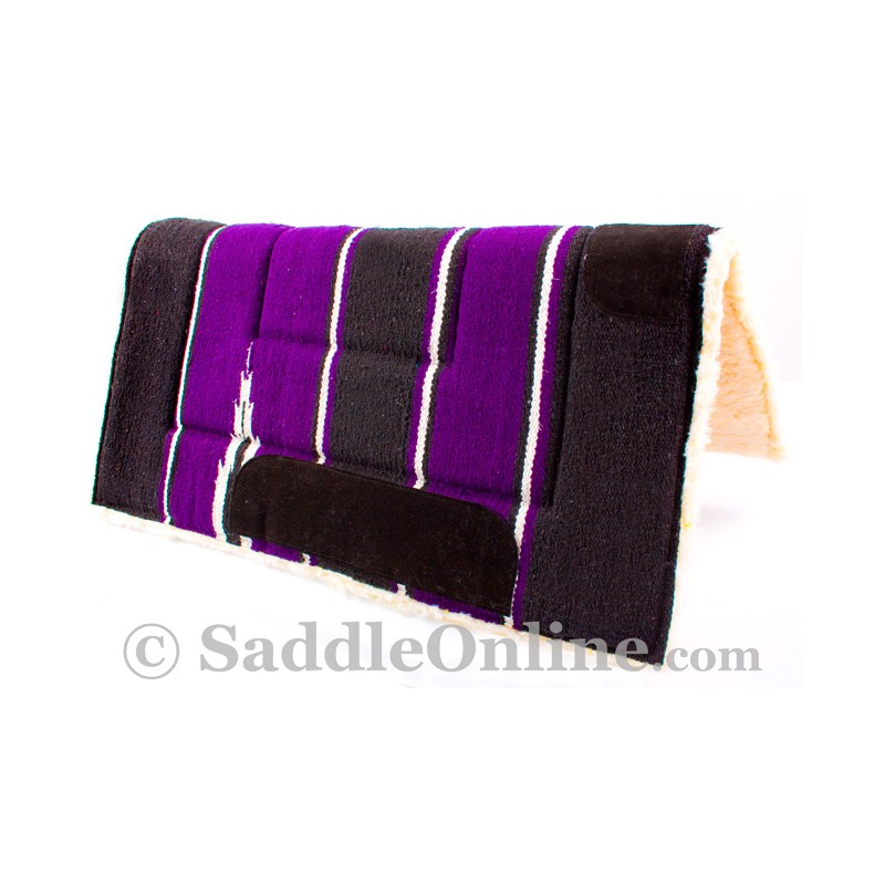 Black Purple Navajo Acrylic Fleece Western Horse Saddle Pad