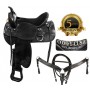 Suede Seat Black Western Leather Endurance Saddle 17 18