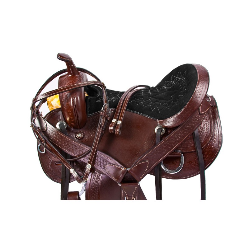 Comfortable Brown Gaited Western Trail Horse Saddle 18