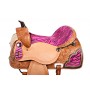 Pink Zebra Barrel Racing Western Horse Saddle 15 16