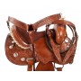 Hand Carved Barrel Racing Western Horse Saddle Tack 15 16