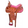 Pink Inlay Barrel Racing Western Horse Saddle Tack 14 16