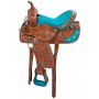 Turquoise Inlay Barrel Racing Western Horse Saddle 14 16