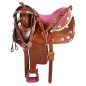 Pink Crystal Barrel Racing Western Horse Saddle Tack 16