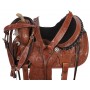 Brown Studded Barrel Racing Western Horse Saddle 14 15