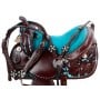 Dark Oil Turquoise Barrel Horse Western Saddle Tack 14 16