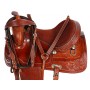 Brown Leather Western Pleasure Trail Horse Saddle 16