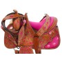 Pink Inlay Barrel Racer Western Horse Saddle 15 16
