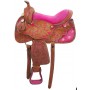 Pink Inlay Barrel Racer Western Horse Saddle 15 16
