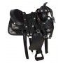 Dura Leather Black Western Silver Horse Saddle Tack 16 18