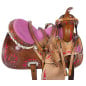 Pink Crystal Inlay Barrel Racing Horse Saddle Tack 17