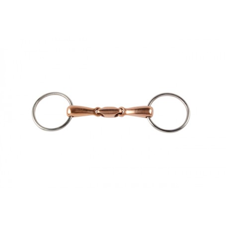 French Link Copper Mouth Loose Ring Snaffle Bit