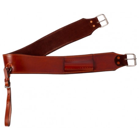 Brown Thick Leather Rear Flank Western Back Cinch