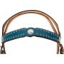 Blue Studded Western Horse Headstall Breast Collar Tack Set