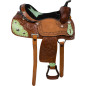 Turquoise Star Barrel Saddle Western Leather Horse 14 16
