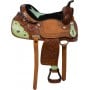 Turquoise Star Barrel Saddle Western Leather Horse 14 16