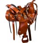 Brown Leather Western Treeless Horse Saddle Tack 14 16
