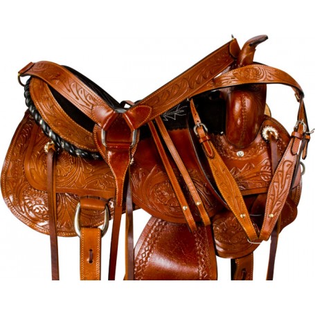 Brown Comfortable Leather Pleasure Trail Saddle 15 17