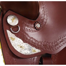 New 16 Gorgeous Tooled Silver Plated Show Horse Saddle.