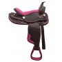 Pink Dura Leather Synthetic Western Horse Saddle 14 17