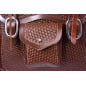 Extra Large Basket Weave Brown Leather Horse Saddle Bags
