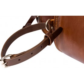 Extra Large Basket Weave Brown Leather Horse Saddle Bags