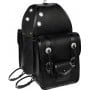 Extra Large Black Basket Weave All Leather Horse Saddle Bags