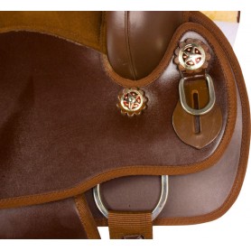 Brown Texas Trail Dura Leather Western Horse Saddle Tack