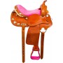 Pink Crystal Barrel Racer Western Horse Saddle Tack 16