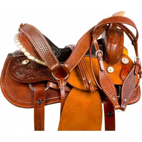 Rough Out Barrel Racing Ranch Western Horse Saddle 16