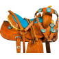 Turquoise Crystal Mini Horse Youth Kids Western Saddle 9
