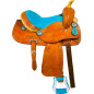 Turquoise Crystal Mini Horse Youth Kids Western Saddle 9