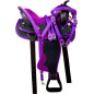 Beautiful Crystal Purple Show Trail Horse Saddle Tack 17