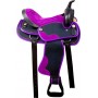 Beautiful Crystal Purple Show Trail Horse Saddle Tack 17