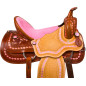 Pink Western Barrel Trail Show Horse Leather Saddle Tack 16
